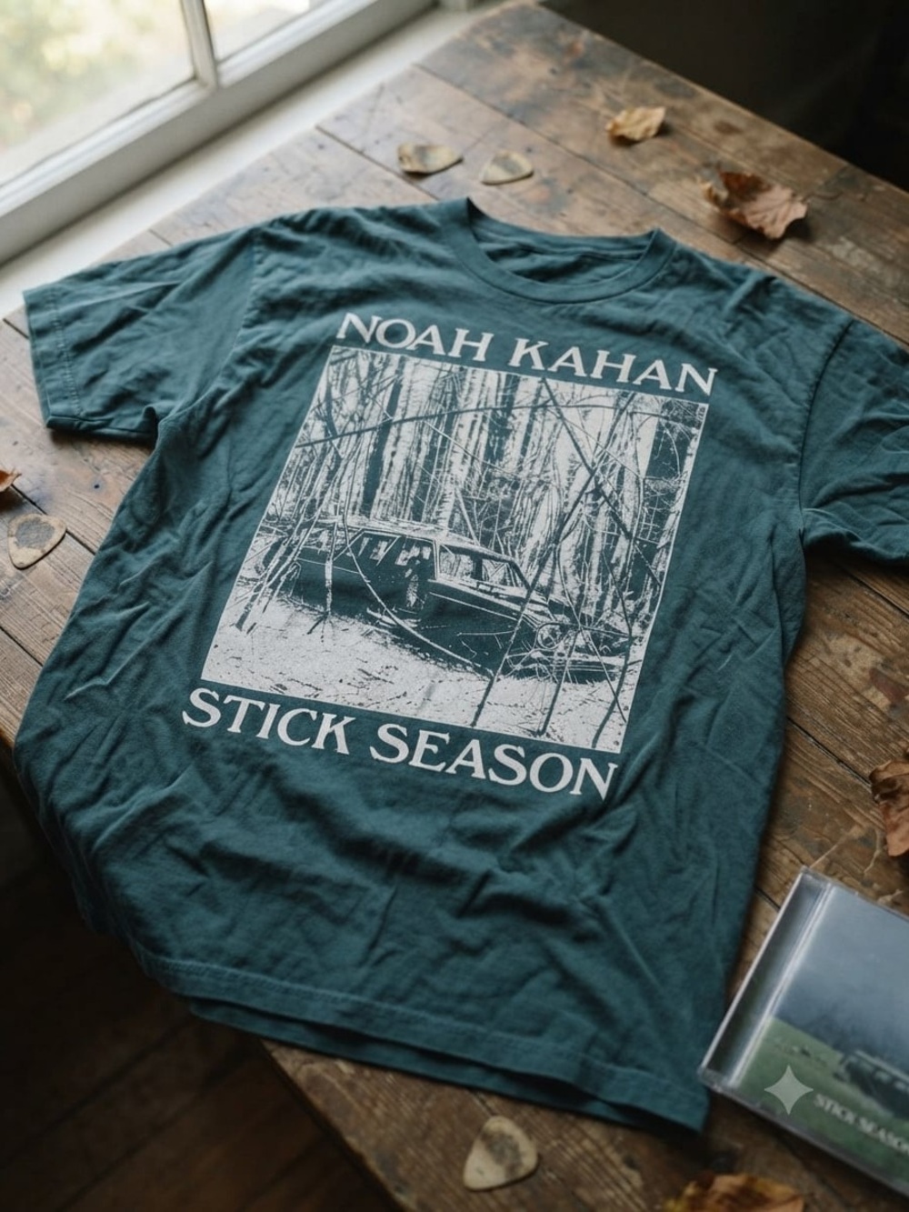 'Stick Season' Short Sleeve Graphic Tee — Teal Green